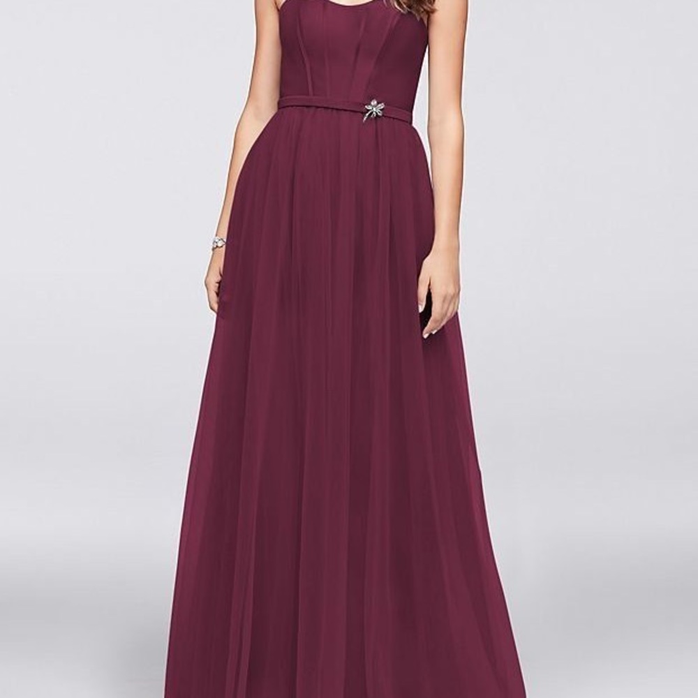 Mikado and Tulle Long Dress in Black